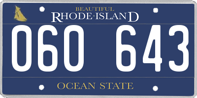 RI license plate 060643