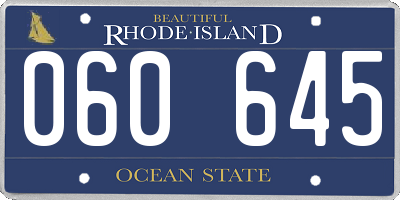 RI license plate 060645