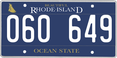 RI license plate 060649