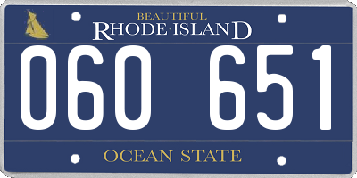 RI license plate 060651
