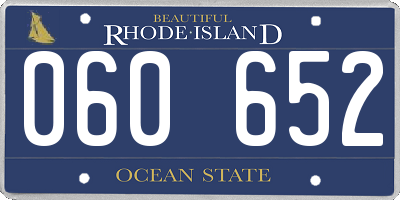 RI license plate 060652