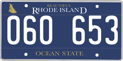 RI license plate 060653