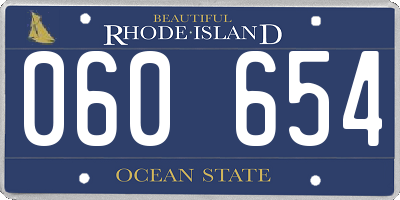 RI license plate 060654