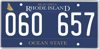 RI license plate 060657