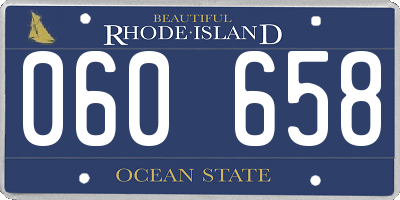 RI license plate 060658