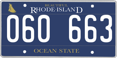 RI license plate 060663