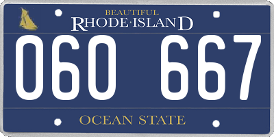 RI license plate 060667