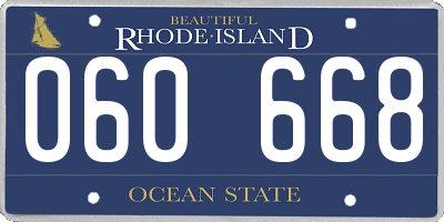 RI license plate 060668