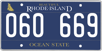 RI license plate 060669