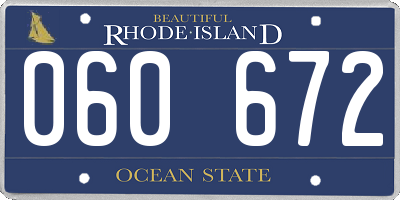 RI license plate 060672