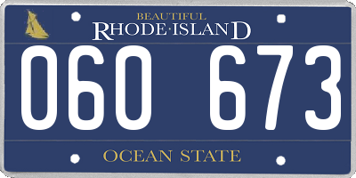 RI license plate 060673