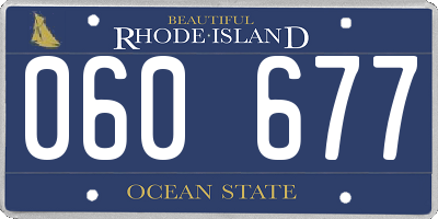 RI license plate 060677