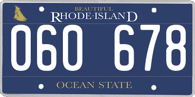 RI license plate 060678