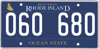 RI license plate 060680