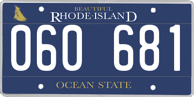 RI license plate 060681