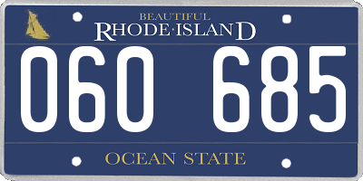 RI license plate 060685