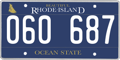 RI license plate 060687