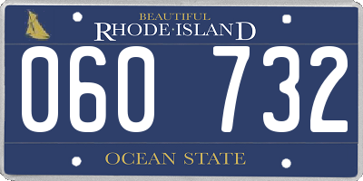 RI license plate 060732