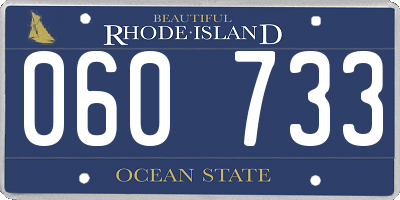 RI license plate 060733