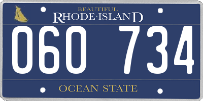 RI license plate 060734