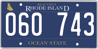 RI license plate 060743