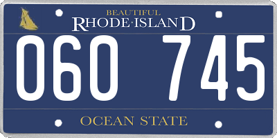 RI license plate 060745