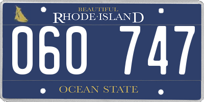 RI license plate 060747