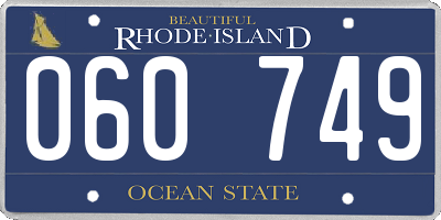 RI license plate 060749