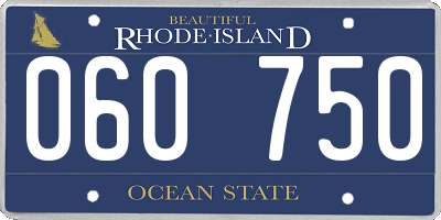 RI license plate 060750
