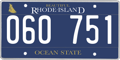 RI license plate 060751