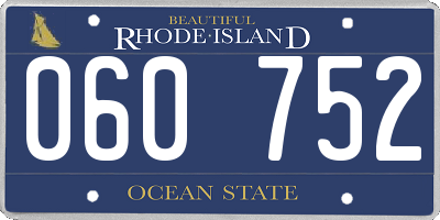 RI license plate 060752