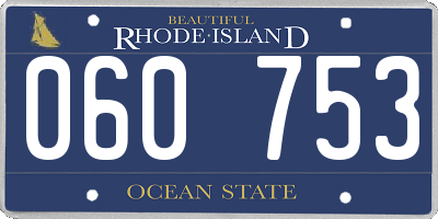 RI license plate 060753