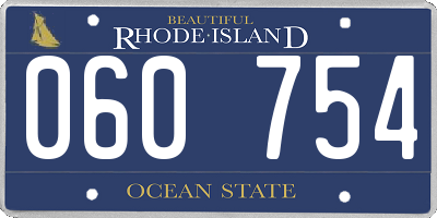 RI license plate 060754