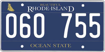 RI license plate 060755