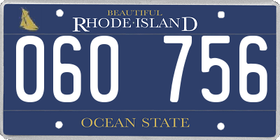 RI license plate 060756