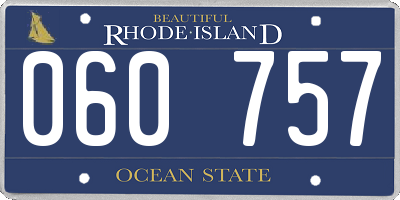 RI license plate 060757