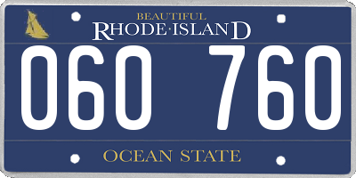 RI license plate 060760