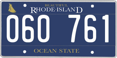 RI license plate 060761