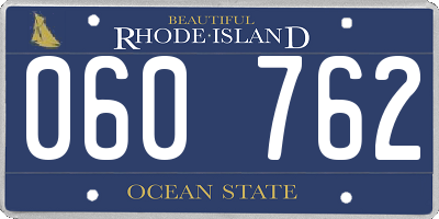 RI license plate 060762