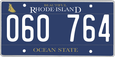 RI license plate 060764