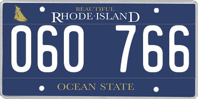 RI license plate 060766