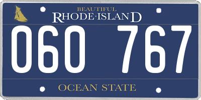 RI license plate 060767