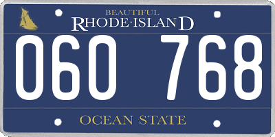 RI license plate 060768