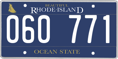RI license plate 060771