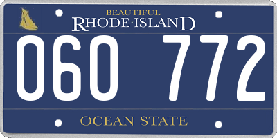 RI license plate 060772