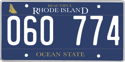 RI license plate 060774