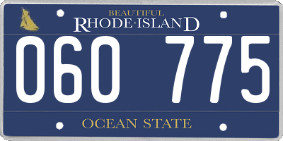 RI license plate 060775