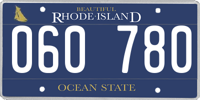 RI license plate 060780