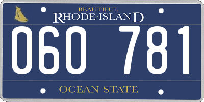 RI license plate 060781