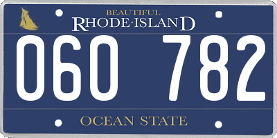 RI license plate 060782